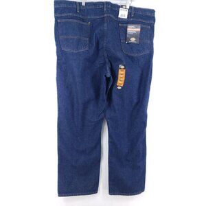 Dickies Mens 48x32 Regular Fit Work Jeans Straight Leg Denim Dark Wash 5-Pocket